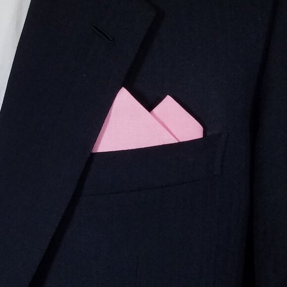 New - Pink Cotton Pre-Folded Pocket Square Handkerchief Insert - Picture 2 of 5
